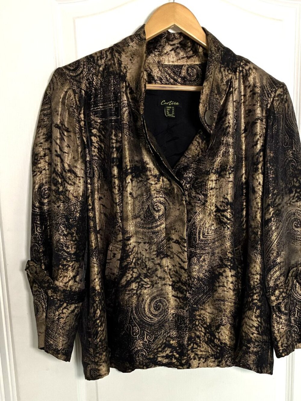 CARTISE: Size 16 Black and Gold Stylish Top